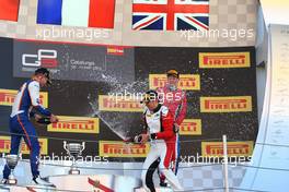 Race 1 podium winner Esteban Ocon (FRA), Art Grand Prix, 2nd Luca Ghiotto (ITA), Trident, 3rd Emil Bernstorff (GBR), Arden International 09.05.2015. GP3 Series, Rd 1, Barcelona, Spain, Saturday.