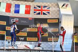 Race 1 podium winner Esteban Ocon (FRA), Art Grand Prix, 2nd Luca Ghiotto (ITA), Trident, 3rd Emil Bernstorff (GBR), Arden International 09.05.2015. GP3 Series, Rd 1, Barcelona, Spain, Saturday.