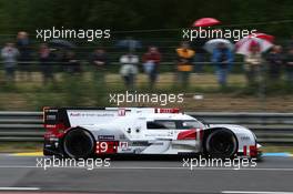 Filipe Albuquerque (POR) / Marco Bonanomi (ITA) / Rene Rast (GER) #09 Audi Sport Team Joest Audi R18 e-tron quattro Hybrid. 29-31.05.2015. Le Mans 24 Hours Test Day, Le Mans, France.