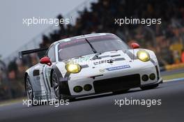 Jorg Bergmeister (GER) / Richard Lietz (AUT) / Michael Christensen (DEN) #91 Porsche Team Manthey Porsche 911 RSR. 29-31.05.2015. Le Mans 24 Hours Test Day, Le Mans, France.