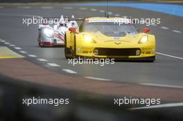 Jan Magnussen, Antonio Garcia, Ryan Briscoe #63 Corvette Racing Corvette C7.R 10.06.2015. Le Mans 24 Hour, Practice, Le Mans, France.