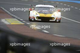 Paolo Ruberti, Gianluca Roda, Kristian Poulsen #50 Larbre Compétition Corvette C7.R 10.06.2015. Le Mans 24 Hour, Practice, Le Mans, France.