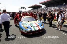 Gianmaria Bruni, Toni Vilander, Giancarlo Fisichella #51 AF Corse Ferrari 458 GTE 13.06.2015. Le Mans 24 Hour, Race, Le Mans, France.
