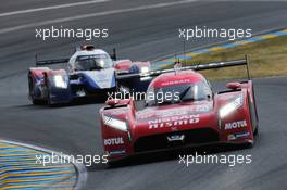 Olivier Pla (FRA) / Jann Mardenborough (GBR) / Max Chilton (GBR) #23 Nissan Motorsports Nissan GT-R LM Nismo - Hybrid. 13.06.2015. FIA World Endurance Championship Le Mans 24 Hours, Race, Le Mans, France. Race.