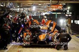 Pitstop, Roman Rusinov, Julien Canal, Sam Bird #26 G-Drive Racing Ligier JS P2 14.06.2015. Le Mans 24 Hour, Race, Le Mans, France.