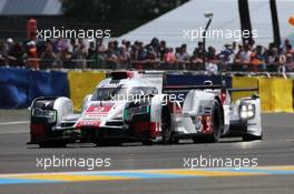 Filipe Albuquerque (POR) / Marco Bonanomi (ITA) / Rene Rast (GER) #09 Audi Sport Team Joest Audi R18 e-tron quattro Hybrid. 13.06.2015. FIA World Endurance Championship Le Mans 24 Hours, Race, Le Mans, France. Race.