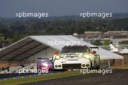 Richard Lietz, Jörg Bergmeister, Michael Christensen #91 Porsche Team Manthey Porsche 911 RSR 14.06.2015. Le Mans 24 Hour, Race, Le Mans, France.
