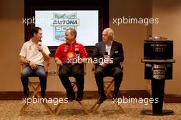 Joey Logano, Team Penske Ford with his Crewchief Todd Gordon and Roger Penske 23.02.2015, NASCAR Daytona 500 Champions Breakfast, Daytona International Speedway