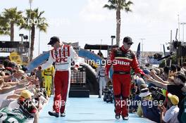 David Ragan, Front Row Motorsports  Ford and Michael Annett, HScott Motorsports Chevrolet 22.02.2015, NASCAR Daytona 500 PreRace, Daytona International Speedway