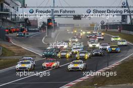 Start of the race 28.03.2015. Nurburgring, Germany - 61. ADAC Westfalenfahrt - VLN Langstreckenmeisterschaft Nürburgring 2015