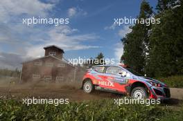 31.07.2015 - Dani Sordo (ESP) Marc Marti (ESP), Hyundai I20 WRC, Hyundai Motorsport 30.07-02.08.2015 FIA World Rally Championship 2015, Rd 8, Rally Finland, Jyvaskyla, Finland