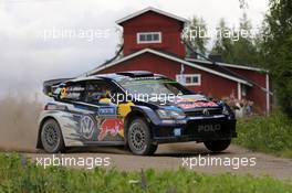 31.07.2015 - Andreas Mikkelsen, Ola Floene (Volkswagen Polo R WRC, #9 Volkswagen Motorsport II) 30.07-02.08.2015 FIA World Rally Championship 2015, Rd 8, Rally Finland, Jyvaskyla, Finland