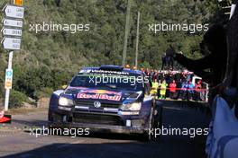 03.10.2015 - Andreas Mikkelsen, Ola Floene (Volkswagen Polo R WRC, #9 Volkswagen Motorsport II) 10.01-10.04.2015 FIA World Rally Championship 2015, Rd 11, Rally Corsica, Ajaccio, France