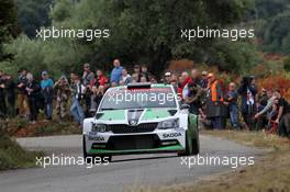 02.10.2015 - Essapeka Lappi (FIN) Janne Ferm (FIN), Skoda Fabia R5, Skoda Motorsport 10.01-10.04.2015 FIA World Rally Championship 2015, Rd 11, Rally Corsica, Ajaccio, France