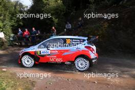 02.10.2015 - Kevin Abbring (NDL) Sebastian Marshall (GB), Hyundai I20 WRC 10.01-10.04.2015 FIA World Rally Championship 2015, Rd 11, Rally Corsica, Ajaccio, France