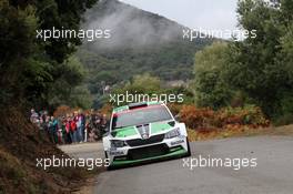 02.10.2015 - Pontus Tidemand (SWE) - Emil Axelsson, Skoda Fabia R5, Skoda Motorsport 10.01-10.04.2015 FIA World Rally Championship 2015, Rd 11, Rally Corsica, Ajaccio, France