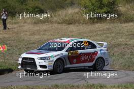 Massimilliano Rendina, Marlo Pizzuti (Mitsubishi Lancer Evo X, #33) 20-23.08.2015. World Rally Championship, Rd 9, Rallye Deutschland, Trier, Germany.