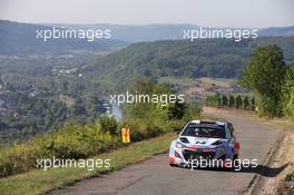 Dani Sordo (ESP) Marc Marti (ES), Hyundai I20 WRC, Hyundai Motorsport 20-23.08.2015. World Rally Championship, Rd 9, Rallye Deutschland, Trier, Germany.