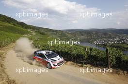 Thierry Neuville, Nicolas Gilsoul (Hyundai i20 WRC, #7 Hyundai Motorsport) 20-23.08.2015. World Rally Championship, Rd 9, Rallye Deutschland, Trier, Germany.
