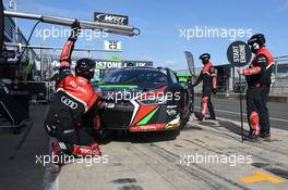 Antonio Garcia (AND), Nico MÃ¼ller(CHE), Will Stevens (GBR), Audi R8 LMS, Belgian Audi Club Team WRT 14-15.05.2016. Blancpain Endurance Series, Rd 2, Silverstone, England.