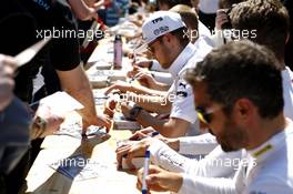 Tom Blomqvist (GBR) BMW Team RBM, BMW M4 DTM  at autograph session. 07.05.2016, DTM Round 1, Hockenheimring, Germany, Free Practice 2, Saturday.