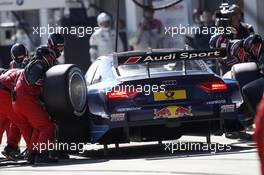 Pit stop Mattias Ekström (SWE) Audi Sport Team Abt Sportsline, Audi A5 DTM. 22.05.2016, DTM Round 2, Spielberg, Austria, Race 2, Sunday.