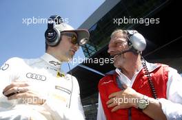 Jamie Green (GBR) Audi Sport Team Rosberg, Audi RS 5 DTM with is engineer. 22.05.2016, DTM Round 2, Spielberg, Austria, Race 2, Sunday.