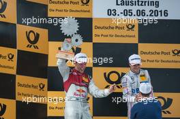podium, Mattias Ekström (SWE) Audi Sport Team Abt Sportsline, Audi A5 DTM,  05.06.2016, DTM Round 3, Lausitzring, Germany, Sunday.