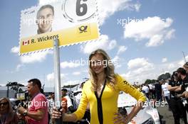 Grid girl of Robert Wickens (CAN) Mercedes-AMG Team HWA, Mercedes-AMG C63 DTM. 25.06.2016, DTM Round 3, Norisring, Germany, Race 1, Saturday.