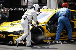 Mechanics of Timo Glock (GER) BMW Team RMG, BMW M4 DTM are cooling the brakes. 25.06.2016, DTM Round 3, Norisring, Germany, Qualifying 1, Saturday.