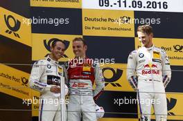 Podium: Race winner Marco Wittmann (GER) BMW Team RMG, BMW M4 DTM; second place Tom Blomqvist (GBR) BMW Team RBM, BMW M4 DTM; third place Jamie Green (GBR) Audi Sport Team Rosberg, Audi RS 5 DTM. 10.09.2016, DTM Round 7, Nürburgring, Germany, Saturday Race.