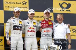 Podium: Race winner Marco Wittmann (GER) BMW Team RMG, BMW M4 DTM; second place Tom Blomqvist (GBR) BMW Team RBM, BMW M4 DTM; third place Jamie Green (GBR) Audi Sport Team Rosberg, Audi RS 5 DTM; Stefan Reinhold (GER) BMW Team RMG. 10.09.2016, DTM Round 7, Nürburgring, Germany, Saturday Race.