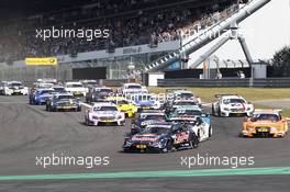 Start of the race, Marco Wittmann (GER) BMW Team RMG, BMW M4 DTM leads. 10.09.2016, DTM Round 7, Nürburgring, Germany, Saturday Race.