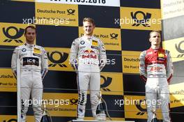 Podium: Race winner Marco Wittmann (GER) BMW Team RMG, BMW M4 DTM; second place Tom Blomqvist (GBR) BMW Team RBM, BMW M4 DTM; third place Jamie Green (GBR) Audi Sport Team Rosberg, Audi RS 5 DTM.. 10.09.2016, DTM Round 7, Nürburgring, Germany, Saturday Race.