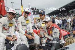 Miguel Molina (ESP) Audi Sport Team Abt Sportsline, Audi RS 5 DTM, Nico Müller (SUI) Audi Sport Team Abt Sportsline, Audi RS 5 DTM, Mattias Ekström (SWE) Audi Sport Team Abt Sportsline, Audi A5 DTM, Edoardo Mortara (ITA) Audi Sport Team Abt Sportsline, Audi RS 5 DTM, 11.09.2016, DTM Round 7, Nuerburgring, Germany, Sunday