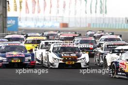 Start action, Tom Blomqvist (GBR) BMW Team RBM, BMW M4 DTM and Mattias Ekström (SWE) Audi Sport Team Abt Sportsline, Audi A5 DTM. 24.09.2016, DTM Round 8, Hungaroring, Hungary, Saturday, Race 1.