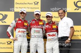 Podium: Race winner Edoardo Mortara (ITA) Audi Sport Team Abt Sportsline, Audi RS 5 DTM; second place Jamie Green (GBR) Audi Sport Team Rosberg, Audi RS 5 DTM; third place Miguel Molina (ESP) Audi Sport Team Abt Sportsline, Audi RS 5 DTM; Hans-Jurgen Abt (GER), Team principal Abt-Audi. 24.09.2016, DTM Round 8, Hungaroring, Hungary, Saturday, Race 1.