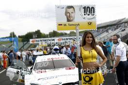 Grid girl of Martin Tomczyk (GER) BMW Team Schnitzer, BMW M4 DTM. 24.09.2016, DTM Round 8, Hungaroring, Hungary, Saturday, Race 1.