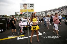 Grid girl of Lucas Auer (AUT) Mercedes-AMG Team Mücke, Mercedes-AMG C63 DTM. 25.09.2016, DTM Round 8, Hungaroring, Hungary, Sunday, Race.