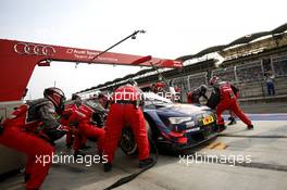 Pit stop, Mattias Ekström (SWE) Audi Sport Team Abt Sportsline, Audi A5 DTM. 25.09.2016, DTM Round 8, Hungaroring, Hungary, Sunday, Race.