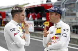 Edoardo Mortara (ITA) Audi Sport Team Abt Sportsline, Audi RS 5 DTM and Mattias Ekström (SWE) Audi Sport Team Abt Sportsline, Audi A5 DTM. 25.09.2016, DTM Round 8, Hungaroring, Hungary, Sunday, Qualifying.