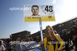 Grid girl of Edoardo Mortara (ITA) Audi Sport Team Abt Sportsline, Audi RS 5 DTM. 16.10.2016, DTM Round 9, Hockenheimring, Germany, Sunday, Race 2.