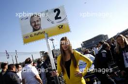 Grid girl of Gary Paffett (GBR) Mercedes-AMG Team ART, Mercedes-AMG C63 DTM. 16.10.2016, DTM Round 9, Hockenheimring, Germany, Sunday, Race 2.