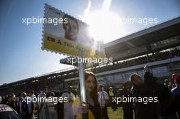 Grid girl of António Félix da Costa (POR) BMW Team Schnitzer, BMW M4 DTM. 16.10.2016, DTM Round 9, Hockenheimring, Germany, Sunday, Race 2.