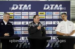 Press Conference, Jens Marquardt (GER) BMW Motorsport Director; Ullrich Fritz (GER) Team Principal Mercedes-AMG HWA; Dieter Gass (GER) Head of DTM Audi Sport. 08.04.2015, DTM Media Day, Hockenheimring, Germany.