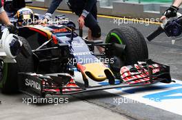 Carlos Sainz Jr (ESP) Scuderia Toro Rosso STR11 - front wing. 18.03.2016. Formula 1 World Championship, Rd 1, Australian Grand Prix, Albert Park, Melbourne, Australia, Practice Day.