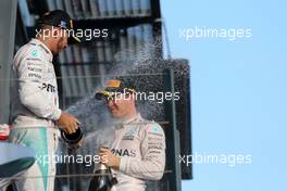Lewis Hamilton (GBR), Mercedes AMG F1 Team and Nico Rosberg (GER), Mercedes AMG F1 Team  20.03.2016. Formula 1 World Championship, Rd 1, Australian Grand Prix, Albert Park, Melbourne, Australia, Race Day.