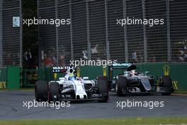 Felipe Massa (BRA), Williams F1 Team and Lewis Hamilton (GBR), Mercedes AMG F1 Team  20.03.2016. Formula 1 World Championship, Rd 1, Australian Grand Prix, Albert Park, Melbourne, Australia, Race Day.