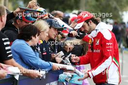 Jean-Eric Vergne (FRA) Ferrari Test and Development Driver signs autographs for the fans. 19.03.2016. Formula 1 World Championship, Rd 1, Australian Grand Prix, Albert Park, Melbourne, Australia, Qualifying Day.