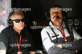 (L to R): Gene Haas (USA) Haas Automotion President and Guenther Steiner (ITA) Haas F1 Team Prinicipal. 19.03.2016. Formula 1 World Championship, Rd 1, Australian Grand Prix, Albert Park, Melbourne, Australia, Qualifying Day.